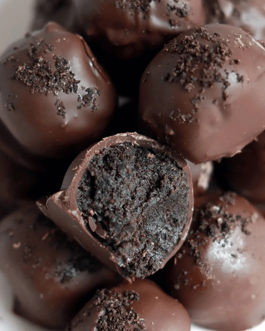 Trufas de chocolate cubiertas de chocolate